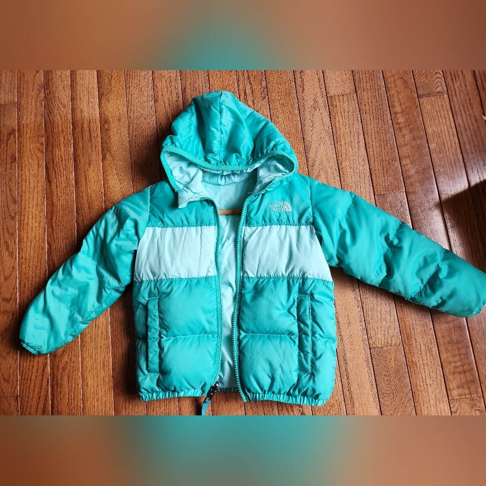 The North Face Kids Teal & Light Aqua Puffer Jacket